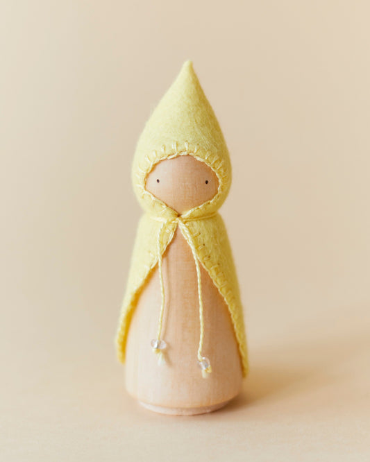 Pastel Yellow Wooden Gnome