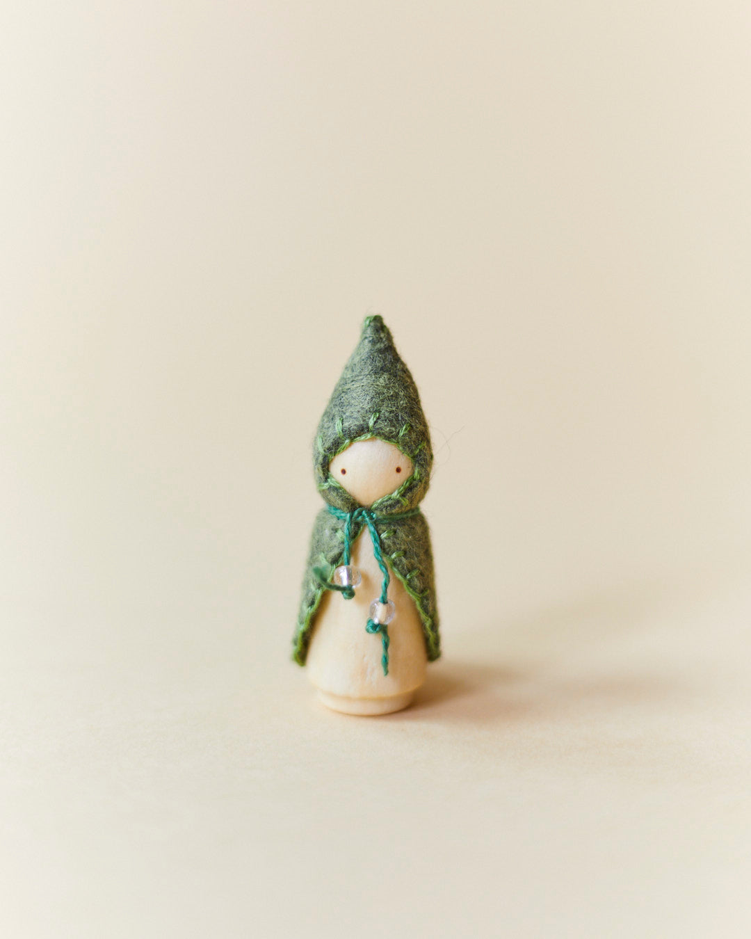 Mini Green Wooden Gnome