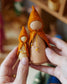 Mini Orange Wooden Gnome
