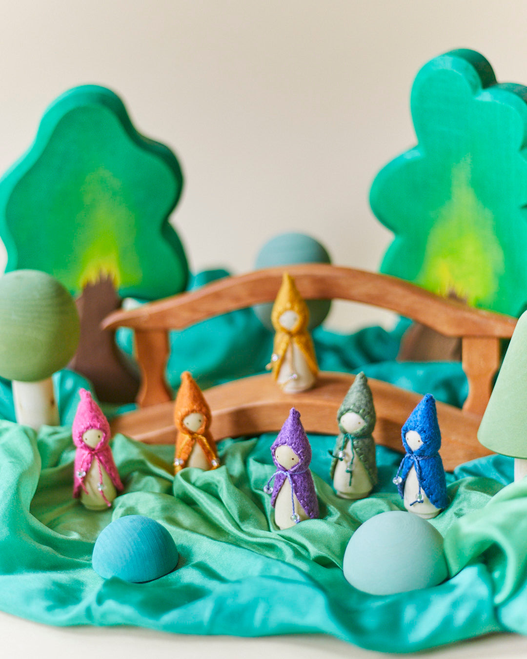 Mini Green Wooden Gnome