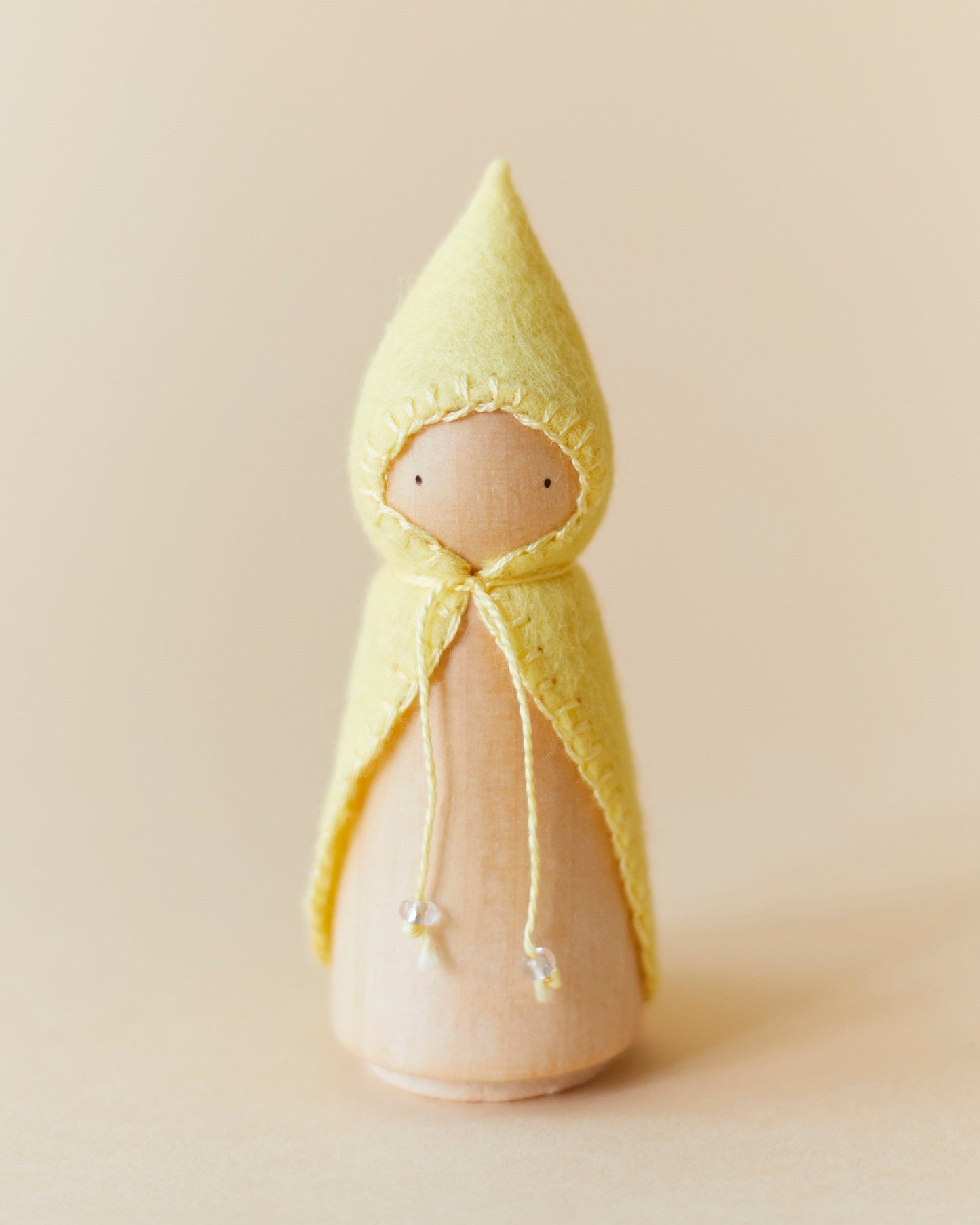 Pastel Yellow Wooden Gnome