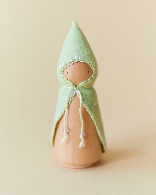 Pastel Green Wooden Gnome