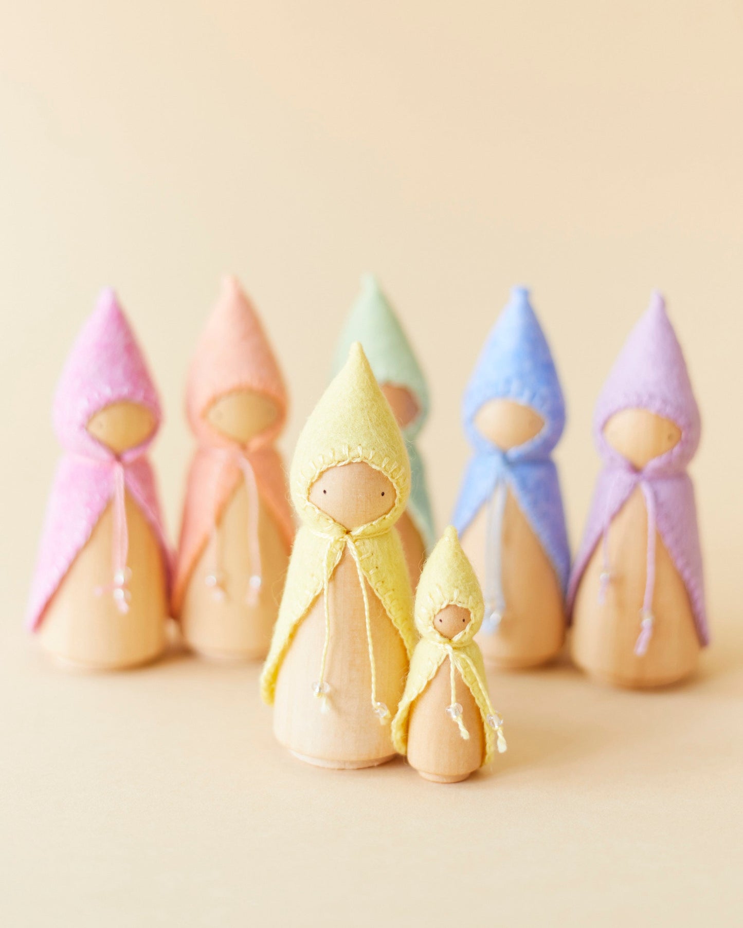 Pastel Yellow Wooden Gnome