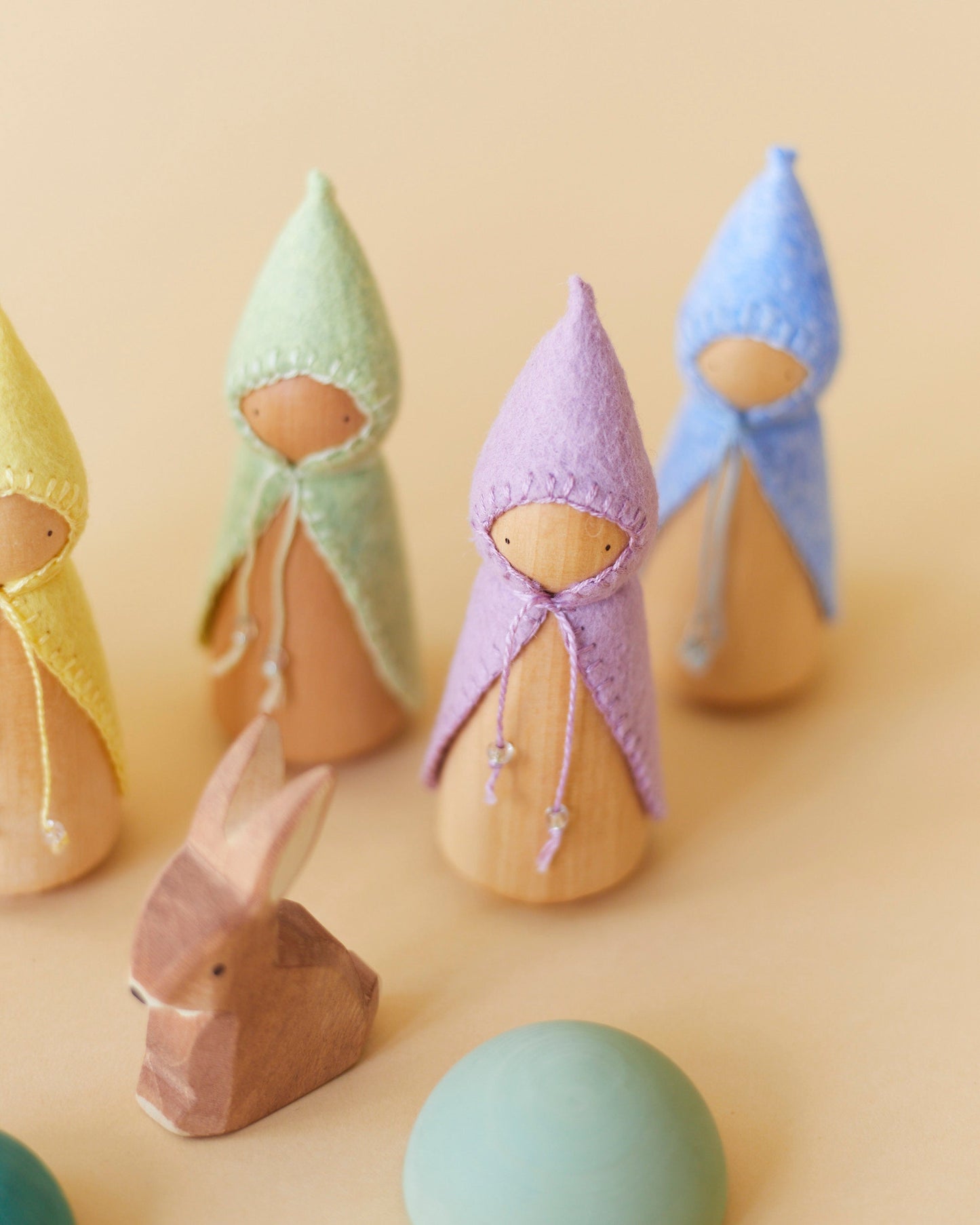 Pastel Yellow Wooden Gnome