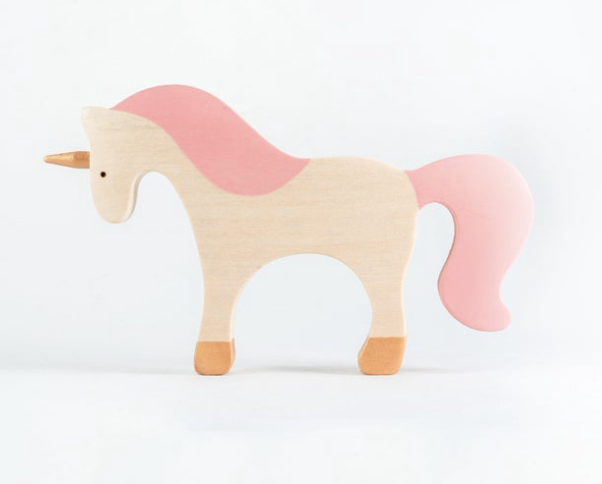 Waldorf large wooden Unicorn toy
